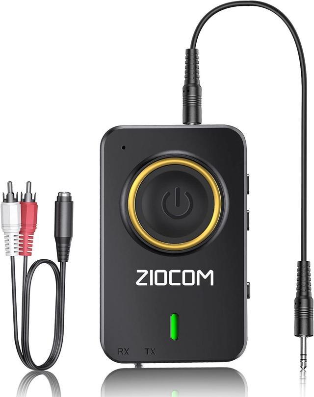 ZIOCOM Bluetooth Transmitter for TV PC Bluetooth Receiver for Car Speaker 2 in 1 Wireless 3.5mm Bluetooth Aux Adapter with Built in Mic and Battery Dual Link aptX Low Latency Black Newegg