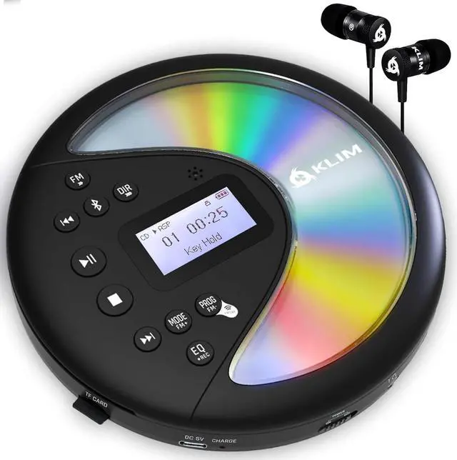 Main image of KLIM Discover + Portable CD Player Walkman with Long-Lasting Battery + New 2024 + with Headphones + Radio FM + Compatible MP3 CD Player Portable + SD Card, FM Transmitter, Bluetooth + Ideal for Cars