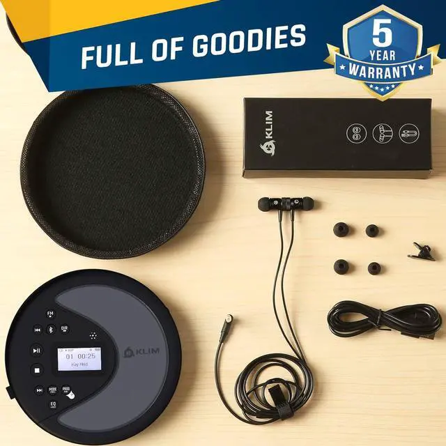 Alt view image 7 of 7 - KLIM Discover + Portable CD Player Walkman with Long-Lasting Battery + New 2024 + with Headphones + Radio FM + Compatible MP3 CD Player Portable + SD Card, FM Transmitter, Bluetooth + Ideal for Cars