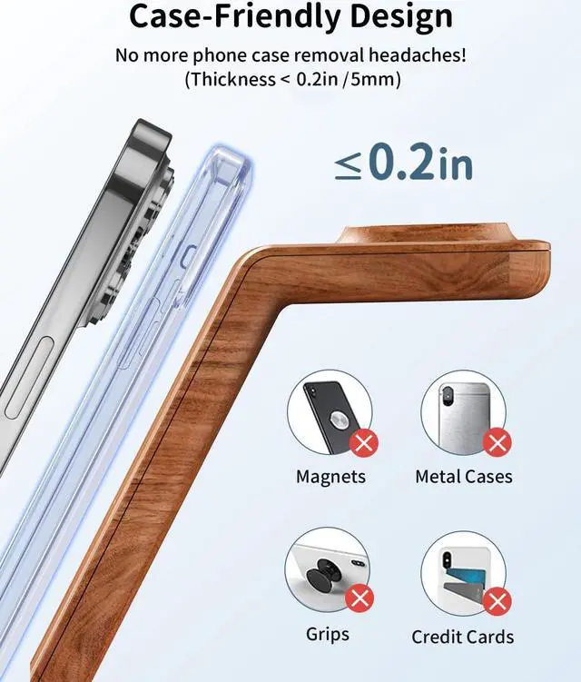 Alt view image 3 of 6 - JoyGeek 3 in 1 Charging Station for Apple Devices, Wireless Charger Stand for iPhone 17/16/15/14/13/12/11/SE/X Pro Max Plus - Apple Watch 11/10/9/Ultra 2/8/SE/7/6/5 - AirPods Pro 2/3/2