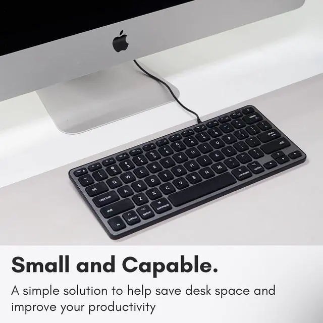 Alt view image 2 of 7 - Macally Backlit Wired Keyboard for Mac | Compatible Apple Keyboard (Small and Compact) Comfortable All Day Typing USB Keyboard for MacBook Pro/Air, iMac, Mac Mini/Pro (Space Grey)