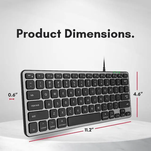 Alt view image 7 of 7 - Macally Backlit Wired Keyboard for Mac | Compatible Apple Keyboard (Small and Compact) Comfortable All Day Typing USB Keyboard for MacBook Pro/Air, iMac, Mac Mini/Pro (Space Grey)