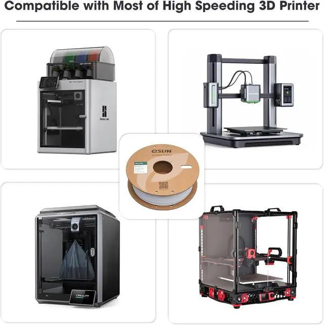 Alt view image 5 of 7 - eSUN PLA Basic Filament 1.75mm, 3D Printer Filament High Speed PLA for Fast Printing, 1KG Spool (2.2 LBS) 3D Printing Filament for High Speed 3D Printers, White