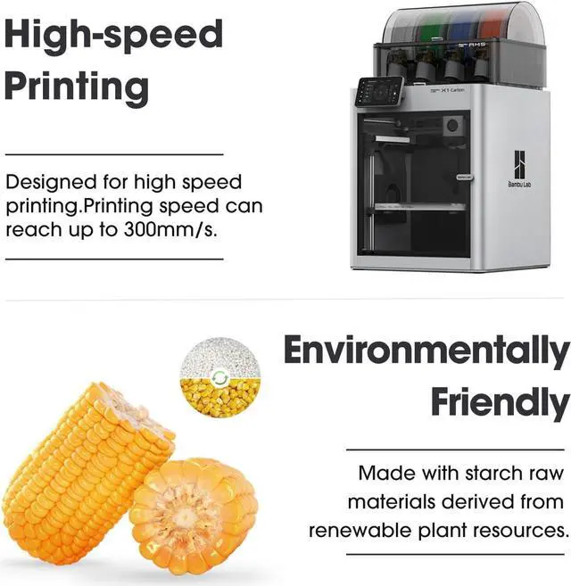 Alt view image 6 of 7 - eSUN PLA Basic Filament 1.75mm, 3D Printer Filament High Speed PLA for Fast Printing, 1KG Spool (2.2 LBS) 3D Printing Filament for High Speed 3D Printers, White