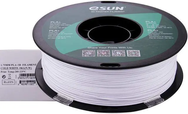 Alt view image 3 of 6 - eSUN PLA PRO (PLA+) 3D Printer Filament, Dimensional Accuracy +/- 0.03mm, 1kg, Plastic Spool, 1.75mm, Cool White