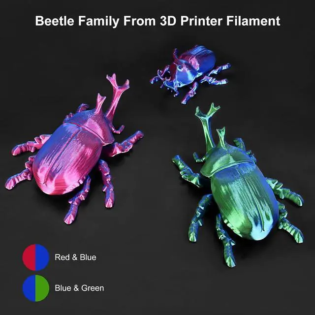 Alt view image 6 of 7 - 3D Printer Filament Bundle, Dual Color Filament, Silk PLA Filament 1.75mm Bundle, Silk Gold Purple, Silk Red Green, Silk Blue Green, Silk Red Blue, 3D Printing Filament, 250gX 4 PLA Spools