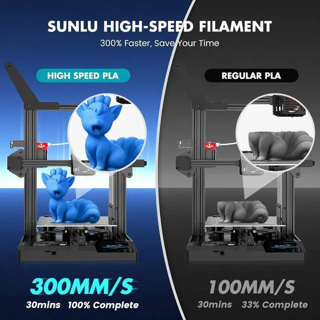 Alt view image 6 of 7 - SUNLU High Speed PLA Filament 1.75mm, 30mm/s - 600mm/s Print Range, High Flow Speedy 3D Printer PLA Filament, Designed for Fast Printing, Neatly Wound, Dimensional Accuracy +/- 0.02mm, 1KG Black