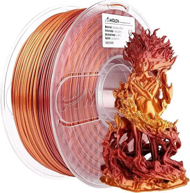 Main image of AMOLEN PLA 3D Printer Filament, PLA Filament 1.75mm Silk Shiny Filament Red Gold Filament, 3D Printer Gradient Pla Filament 1KG/2.2lb Compatible with Most FDM 3D Printers