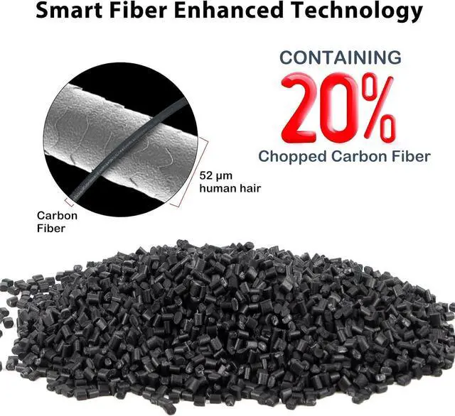 Alt view image 2 of 7 - Carbon Fiber Polycarbonate Filament 1.75mm, UV/Heat Resistance PC-CF 3D Printer Filament, Carbon Fiber PC Filament for High-Temperature Technical Parts, 1kg(2.2lbs) Spool