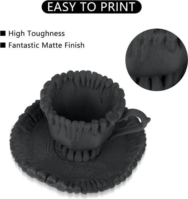 Alt view image 5 of 7 - Carbon Fiber Polycarbonate Filament 1.75mm, UV/Heat Resistance PC-CF 3D Printer Filament, Carbon Fiber PC Filament for High-Temperature Technical Parts, 1kg(2.2lbs) Spool