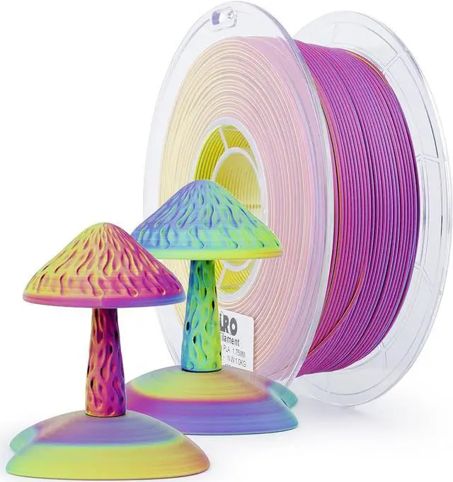 Main image of ZIRO PLA Filament Matte, Multicolors 3D Printer Filament, Tri-Colors 3-in-1 Chrome Coextrusion, Magic Visual Effect PLA, Fit Most FDM 3D Printers,1KG/2.2lb Spool, Rosy Cloud (Matte)