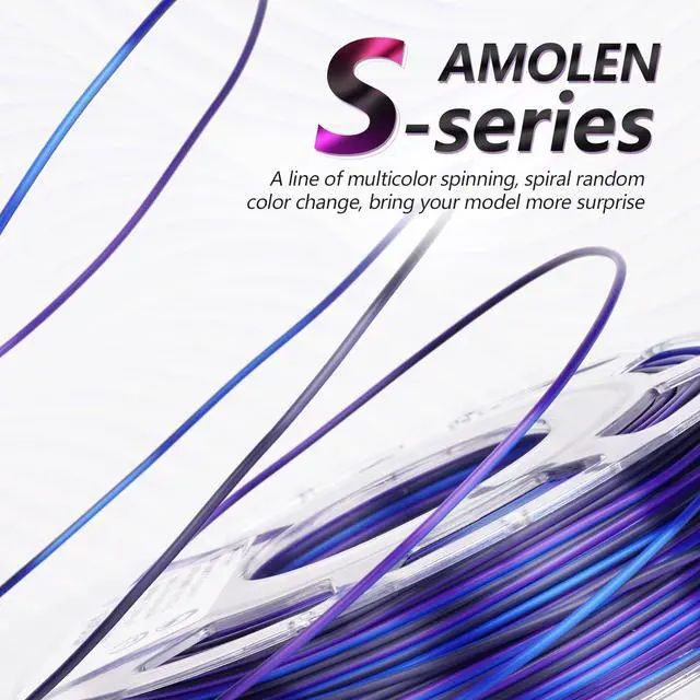 Alt view image 2 of 6 - AMOLEN Silk PLA 3D Printer Filament Bundle, Shiny Multicolor Rainbow PLA Filament 1.75mm Pack, Fast Color Change PLA 3D Printing Filament for Most FDM 3D Printer, 200g X 4 Spools