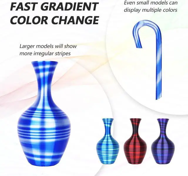 Alt view image 3 of 6 - AMOLEN Silk PLA 3D Printer Filament Bundle, Shiny Multicolor Rainbow PLA Filament 1.75mm Pack, Fast Color Change PLA 3D Printing Filament for Most FDM 3D Printer, 200g X 4 Spools