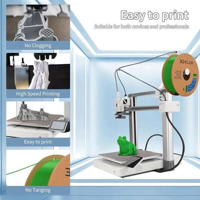 Alt view image 3 of 7 - 3D Printing Filament High-Speed PLA Filament 1.75mm 300mm/s 1kg Cardboard Spool Dimensional Accuracy +/- 0.03 mm Fit Most 3D FDM Printer-Green