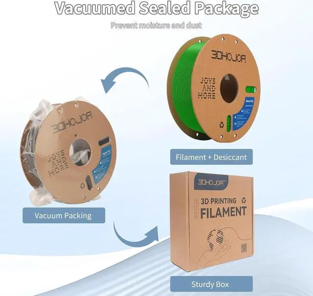 Alt view image 5 of 7 - 3D Printing Filament High-Speed PLA Filament 1.75mm 300mm/s 1kg Cardboard Spool Dimensional Accuracy +/- 0.03 mm Fit Most 3D FDM Printer-Green