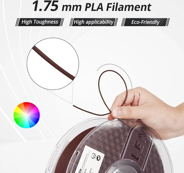 Alt view image 3 of 7 - AMOLEN Wood PLA 3D Printer Filament 1.75mm Dry Rosewood 15% Wood Fiber 1KG