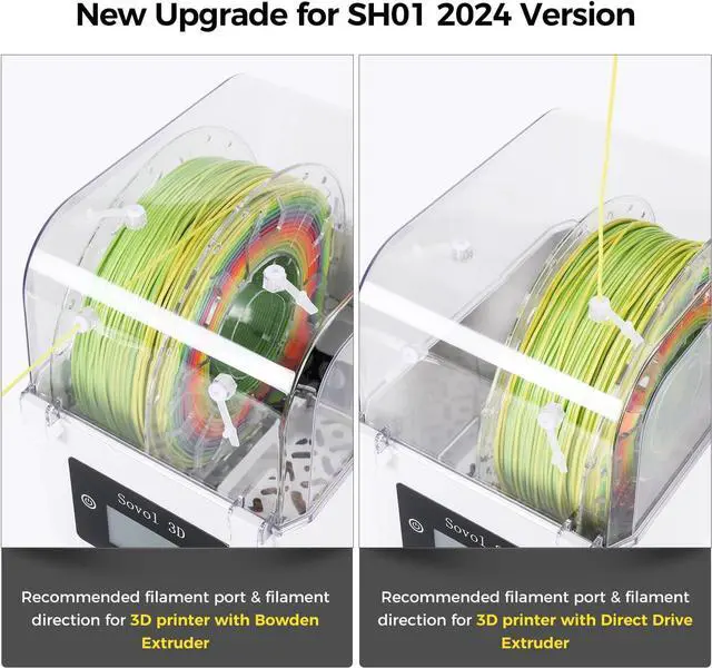 Alt view image 2 of 7 - Sovol Filament Dryer 2024, SH01 Filament Dehydrator 3D Printer Spool Holder with Upgraded Fan, Dry Box for Keeping Filament Dry, Compatible with 1.75mm, 2.85mm Filament & PLA PETG TPU ABS