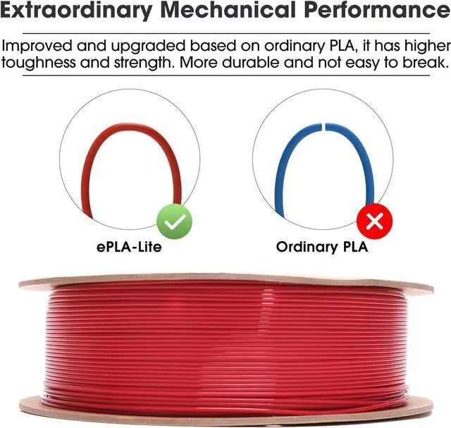Alt view image 2 of 7 - eSUN PLA Filament 1.75mm, High Toughness 3D Printer Filament Upgraded PLA Filament, Dimensional Accuracy +/- 0.03mm, 1KG Cardboard Spool (2.2 LBS) 3D Printing Filament for 3D Printers, Fire Engine Red