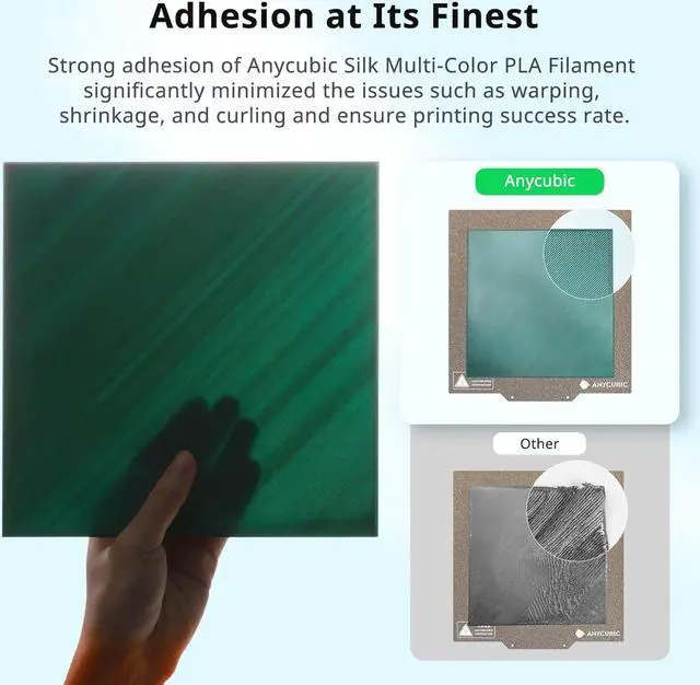 Alt view image 5 of 7 - ANYCUBIC Silk Tri Color Pla Filament, 3-in-1 Chrome Coextrusion Color Change 3D Printer Filament 1.75mm Dimensional Accuracy +/- 0.02mm, Silk Texture, 1KG Spool (2.2 lbs), Blue Green Purple