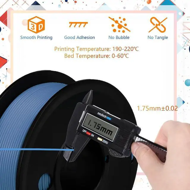 Alt view image 3 of 7 - Pangda 3D Printer Filament Bundle 1.75mm Multicolor Matte or Silk PLA Filament 3D Printing Material for Halloween Thanksgiving Day Christmas Easter Holiday Crafting Decorations(Classic Color)