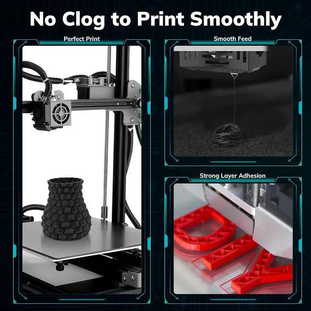 Alt view image 6 of 7 - AMOLEN Carbon Fiber PLA Filament 1.75mm, Lightweight & High-Strength PLA-CF Filament, Dimensional Accuracy ± 0.02mm, 1kg(2.2lbs) Spool for 3D Printers (Black)