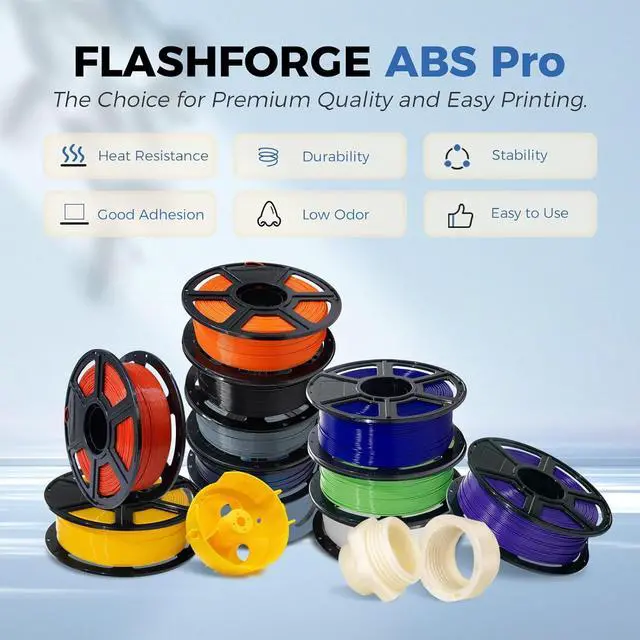 Alt view image 2 of 6 - FLASHFORGE ABS Pro Filament 1.75mm Burnt Titanium, 3D Printer Filament 1kg (2.2lbs) Spool-Dimensional Accuracy +/- 0.02mm, Hot Deformation below 90, Great for Printing Heat-Resistant Functional Parts