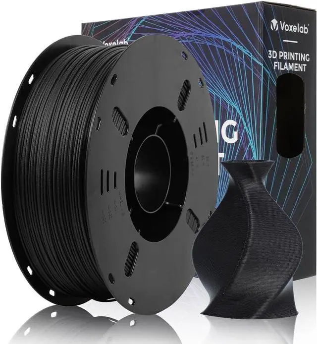 Main image of VOXELAB Carbon Fiber PETG 3D Printer Filament, PETG Carbon Fiber Black Filament 1.75mm 1KG (2.2 LBS) 1 Spool, 3D Printing Material, Dimensional Accuracy +/- 0.02 mm, PETG CF Black