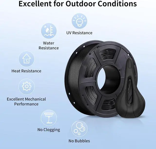Alt view image 2 of 7 - ANYCUBIC ASA Filament 1.75mm, Weather & Heat Resistant, 3D Printer Filament Suitable for Printing Outdoor Functional Parts, Dimensional Accuracy +/- 0.02mm, 1KG Spool, Black