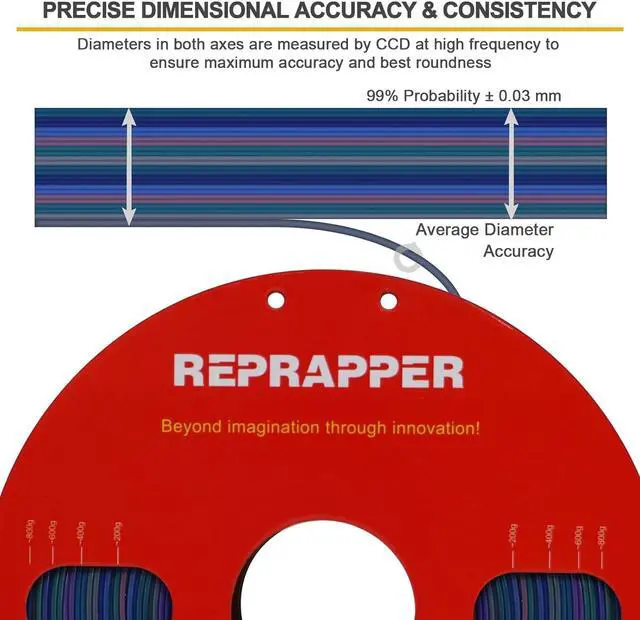 Alt view image 2 of 7 - RepRapper Universe Rainbow PLA Filament, Shiny Multicolor Silk PLA 1.75 mm Filament (+-0.03 mm), Sparkle Fast Change Multi-color1 kg 3D Printer Filament for 3D Printer