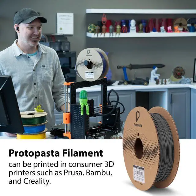 Alt view image 6 of 7 - Protopasta Ferromagnetic Iron PLA 3D Printer Filament | ProtoPlant Metal-Filled PLA Plastic Printer Filament with 45% Metal | Patina Friendly Metal Composite Filament | 500g Metallic Spool
