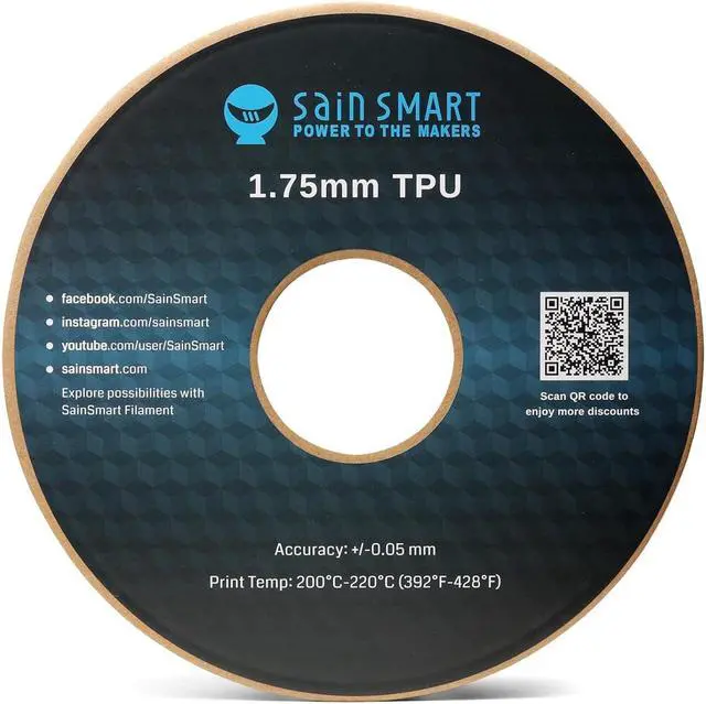 Alt view image 6 of 7 - SainSmart - 101-90-165 Clear Flexible TPU 3D Printing Filament, 1.75 mm, 0.8 kg, Dimensional Accuracy +/- 0.05 mm