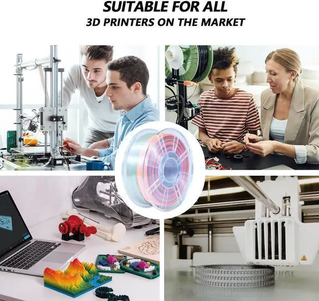 Alt view image 6 of 7 - iBOSS Candy Rainbow PLA Plus 1.75mm for 3D Printer +/- 0.02mm, 1kg (2.2LBS)/Spool, PLA+ Filament 1.75mm Rainbow 3D Printer Multicolor Filament, Strong Toughness Color Change Filament