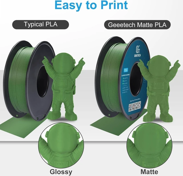 Alt view image 5 of 7 - Geeetech Matte PLA Filament 1.75mm Olive Green 1kg Spool for Bambu AMS