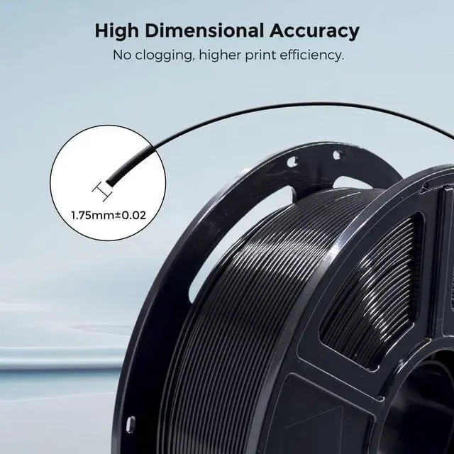 Alt view image 5 of 6 - FLASHFORGE 3D Printer Filament, PLA PRO Filament 1.75mm, 1KG Spool (2.2lbs), Dimensional Accuracy +/- 0.02mm for FDM 3D Printers, Better Tenacity & No Knotting (Black)