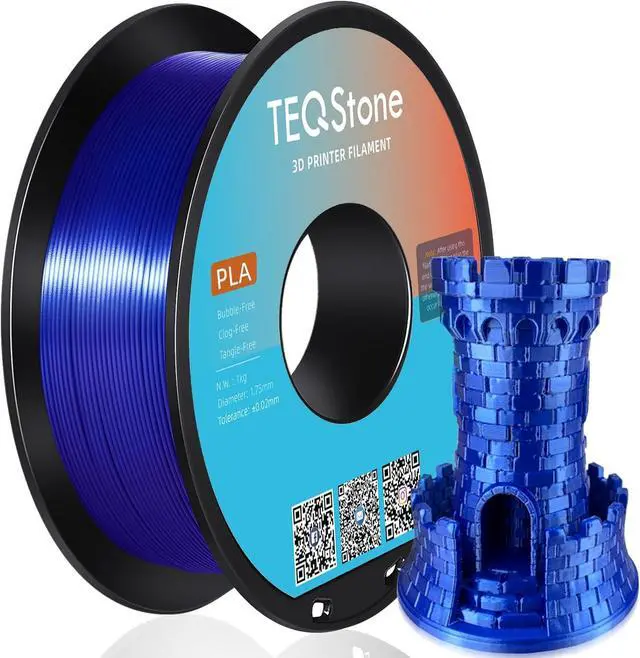 Main image of Silk PLA Filament 1.75mm Royal Blue 1KG, Shiny High Gloss Finish, Perfectly Wound, Accuracy +/-0.02mm 3D Printer Filament Vacuum Packaging