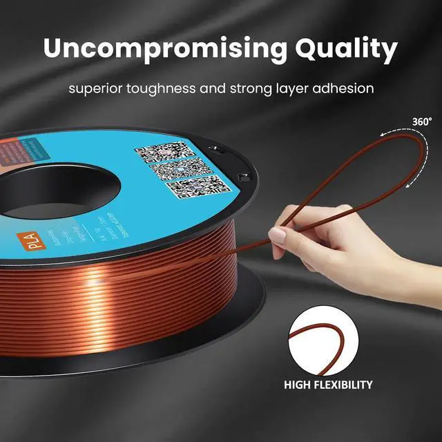 Alt view image 3 of 7 - Silk PLA Filament 1.75mm Royal Blue 1KG, Shiny High Gloss Finish, Perfectly Wound, Accuracy +/-0.02mm 3D Printer Filament Vacuum Packaging