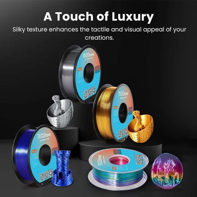 Alt view image 5 of 7 - Silk PLA Filament 1.75mm Royal Blue 1KG, Shiny High Gloss Finish, Perfectly Wound, Accuracy +/-0.02mm 3D Printer Filament Vacuum Packaging