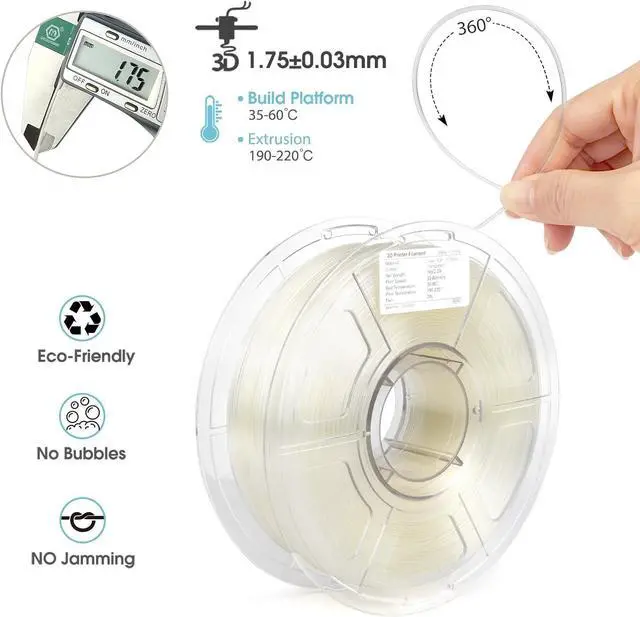 Alt view image 2 of 7 - iSANMATE High Speed Transparent 3D Printer Filament, Clear PLA 1.75mm, Fast Printing Speed, Dimensional Accuracy 0.02mm, 1kg Spool (2.2lbs)