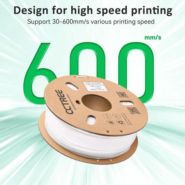 Alt view image 3 of 7 - CCTREE 3D Printer PETG Filament 1.75mm, 1KG Cardboard Spool (2.2 lbs), White
