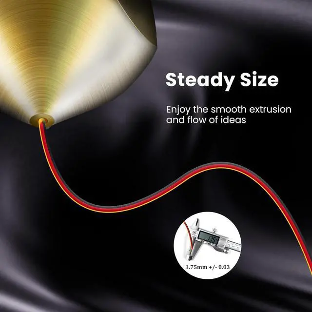 Alt view image 7 of 7 - Tri Color Silk PLA Filament 1.75mm Red Gold Black 1KG, Shiny High Gloss Finish, Seamless Color Transition, Neatly Wound, Accuracy +/-0.02mm Vacuum Packaging