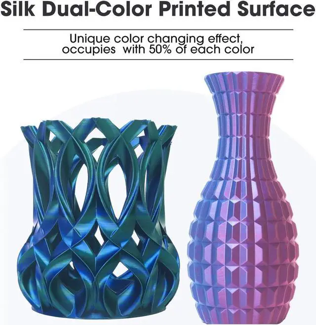 Alt view image 2 of 7 - eSUN Silk Magic PLA Filament 1.75mm, Shiny Silk Dual Color Co Extrusion 3D Printer Filament, 1KG (2.2 LBS) Spool 3D Printing Color Change Filament for 3D Printers, Black Gold