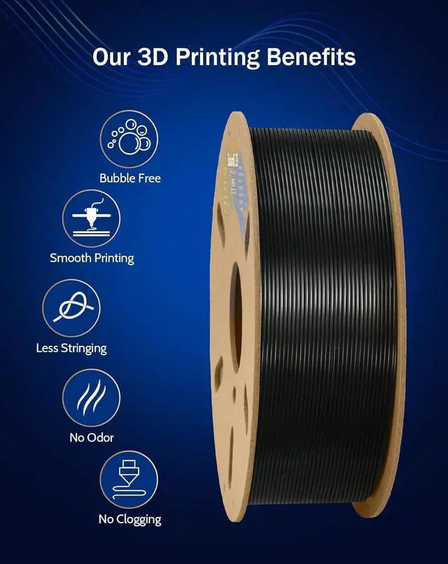 Alt view image 3 of 7 - DURAMIC 3D PETG Filament 1.75mm 2 Pack Black, 3D Printing Filament 1kg Per Spool(2.2lbs), Black Filament 1.75mm Dimensional Accuracy +/- 0.05 mm Non-Tangling Non-Clogging Non-Stringing
