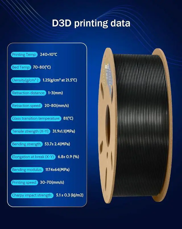 Alt view image 5 of 7 - DURAMIC 3D PETG Filament 1.75mm 2 Pack Black, 3D Printing Filament 1kg Per Spool(2.2lbs), Black Filament 1.75mm Dimensional Accuracy +/- 0.05 mm Non-Tangling Non-Clogging Non-Stringing