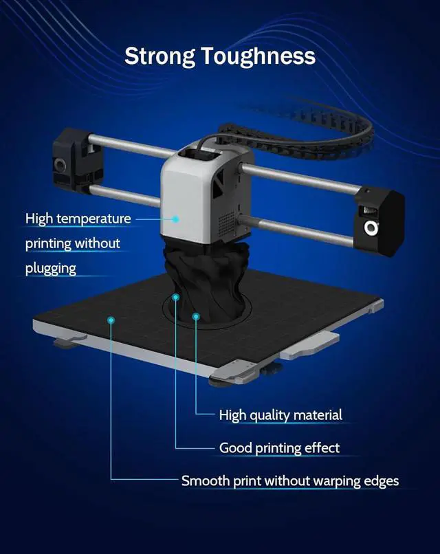 Alt view image 6 of 7 - DURAMIC 3D PETG Filament 1.75mm 2 Pack Black, 3D Printing Filament 1kg Per Spool(2.2lbs), Black Filament 1.75mm Dimensional Accuracy +/- 0.05 mm Non-Tangling Non-Clogging Non-Stringing