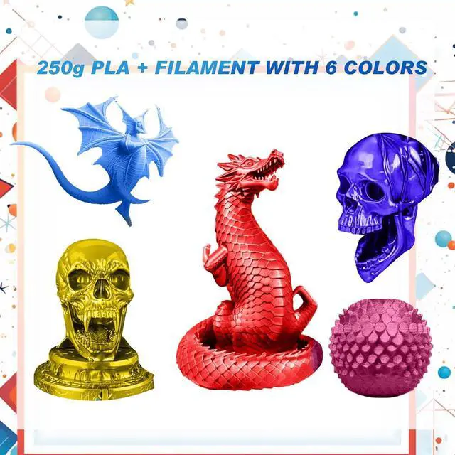 Alt view image 5 of 7 - Pangda 3D Printer Filament Bundle 1.75mm Multicolor Matte or Silk PLA Filament 3D Printing Material for Halloween Thanksgiving Day Christmas Easter Holiday Crafting Decorations(Dazzling Color)