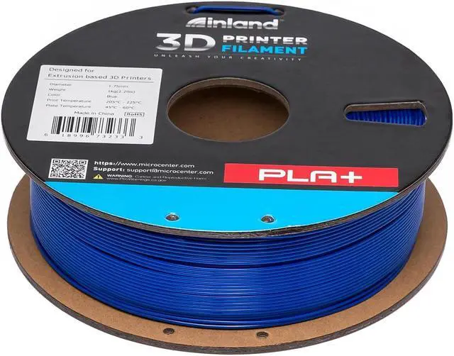 Alt view image 6 of 7 - INLAND Micro Center PLA+ 3D Printing Filament 1.75mm - PLA Pro Dimensional Accuracy +/- 0.03 mm - 1kg Cardboard Spool (2.2 lbs) (1 Pack Blue, 1.75mm)