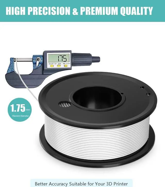 Alt view image 4 of 7 - 3D Printer Filament PLA 1.75mm 3-D Printing Material 5 Color Bundle Print Filimate 1.75 mm White Black Green Orange Pink Filiment1.75 Accuracy ±0.02mm Fillament Spool Vacuum Pack 250G X 5 Roll