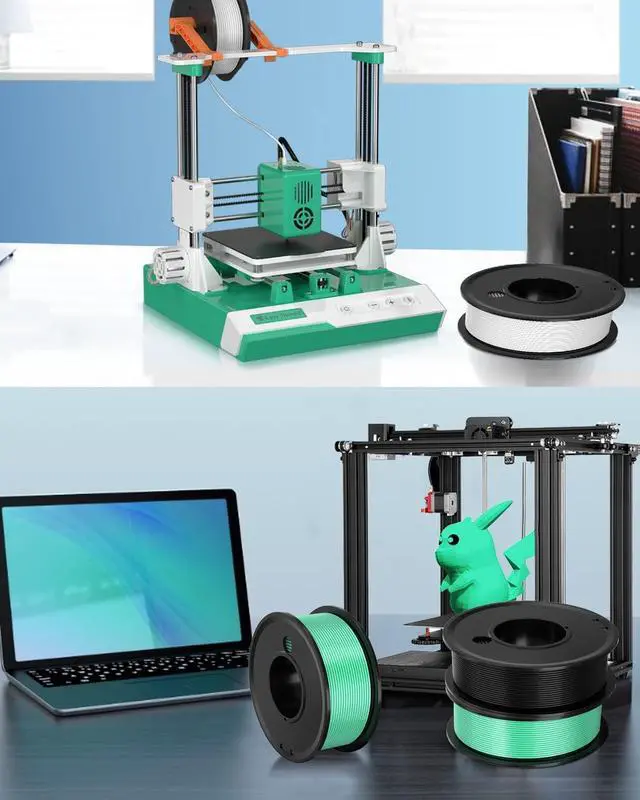 Alt view image 7 of 7 - 3D Printer Filament PLA 1.75mm 3-D Printing Material 5 Color Bundle Print Filimate 1.75 mm White Black Green Orange Pink Filiment1.75 Accuracy ±0.02mm Fillament Spool Vacuum Pack 250G X 5 Roll