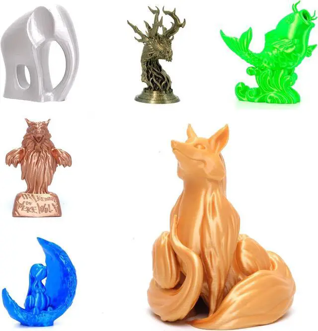 Alt view image 7 of 7 - Silk PLA Filament 1.75mm, Silk PLA 3D Printer Filament, 2.2 LBS (1KG) Cardboard Spool, Fit Most FDM 3D Printer, Silk Blue