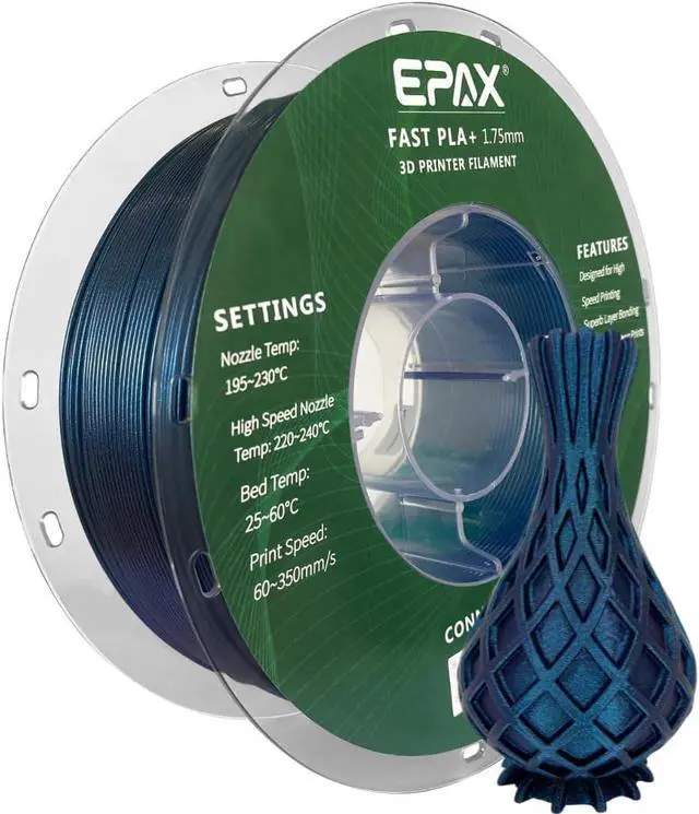 Main image of High Speed PLA+ 3D Printer Filament, Fast PLA 3D Printing Filament, 1.75mm, Dimensional Accuracy +/- 0.03 mm, 1KG Spool (Deep Space)